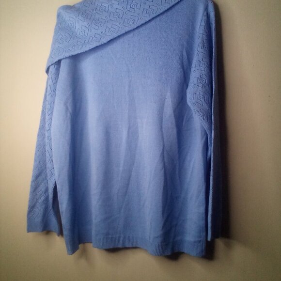 Southern Lady Sweater Pullover M Long Sleeve Cowl Neck Blue - Picture 5 of 16